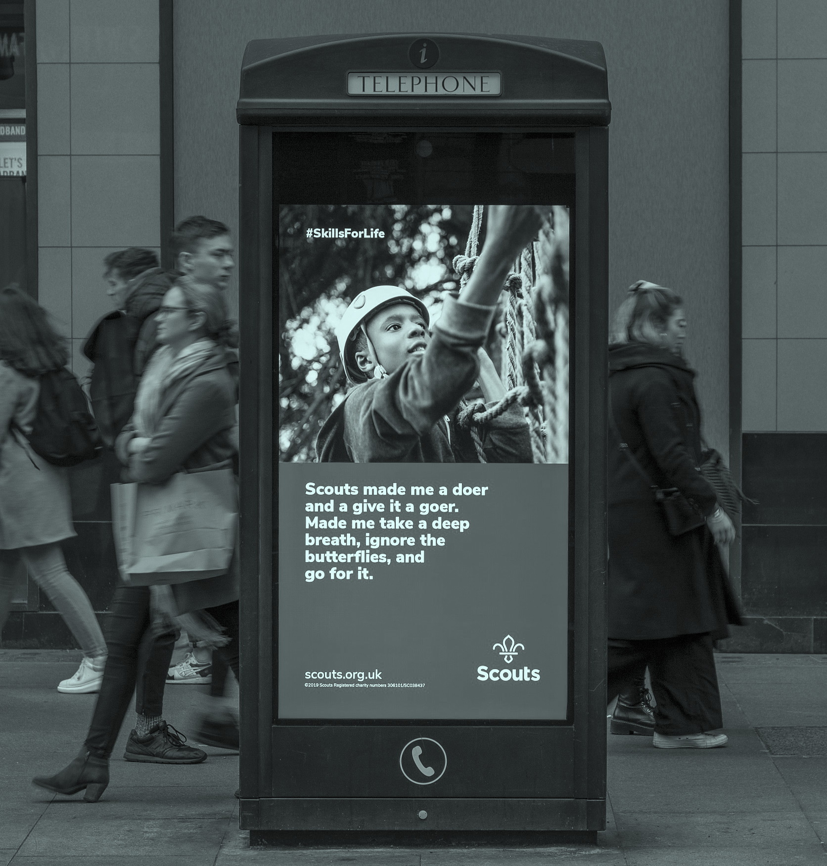 Wordy outdoor ads for Scouts